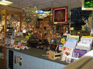 Large selection of stained glass windows and books