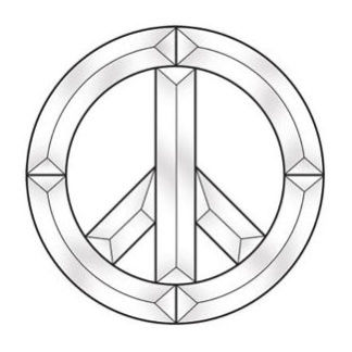 Peace Sign Beveled Glass Kit 7" Diameter 7 Bevels
