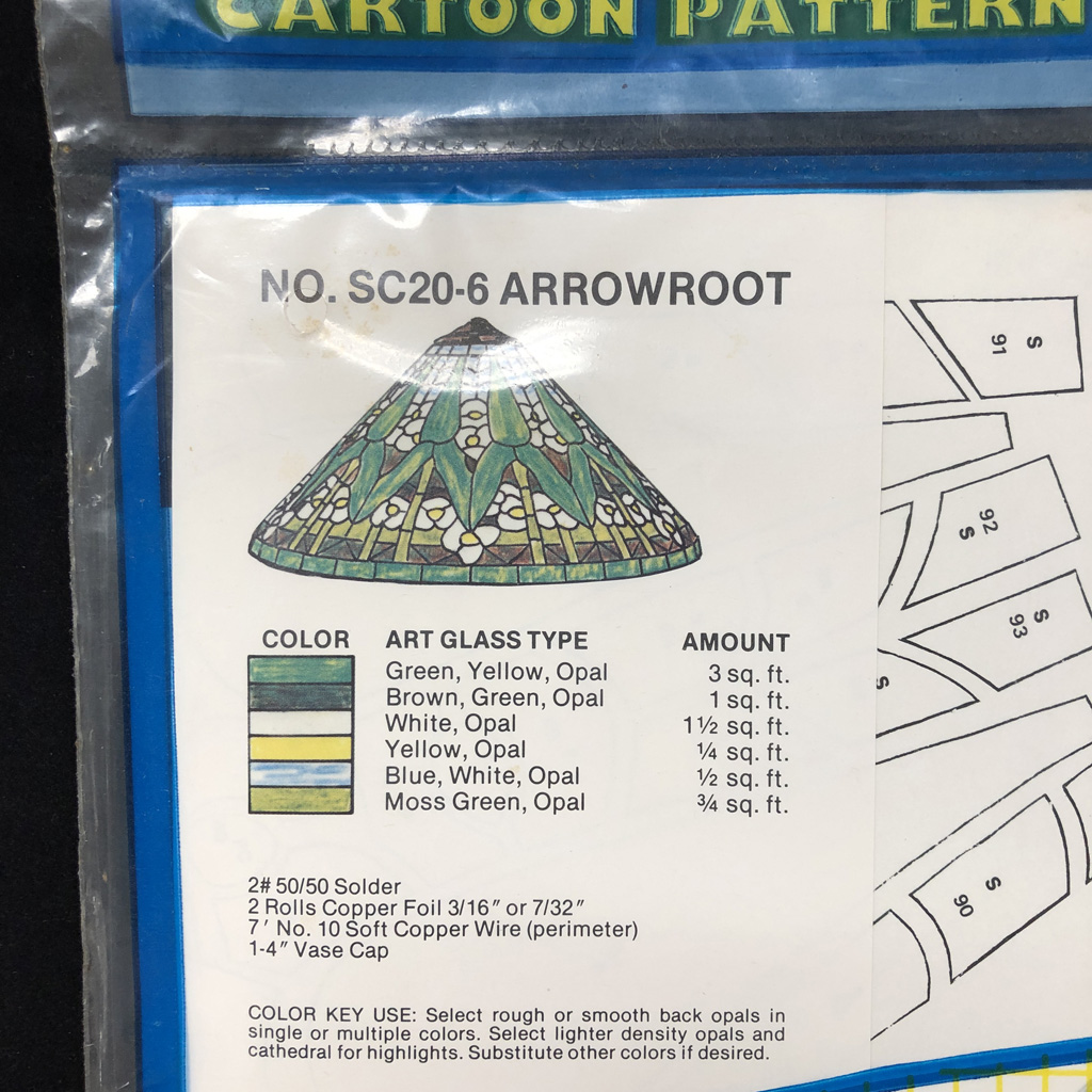 Worden SC206 Arrowroot Lamp Pattern Glass House Store