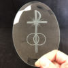 CF1013-Engraved 4 x 6" Oval Bevel-Cross w/ Rings - Image 2