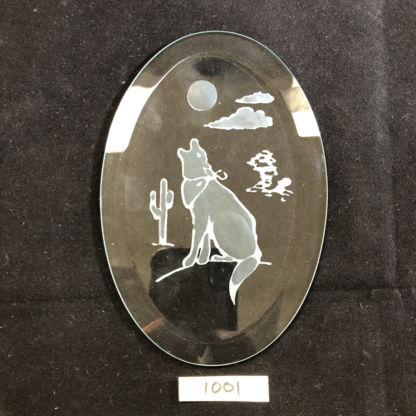 CF1001-Engraved 4" x 6" Oval Bevel Coyote Desert