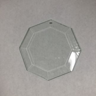 Octagonal Bevel Glass 4 1/8" with Hole