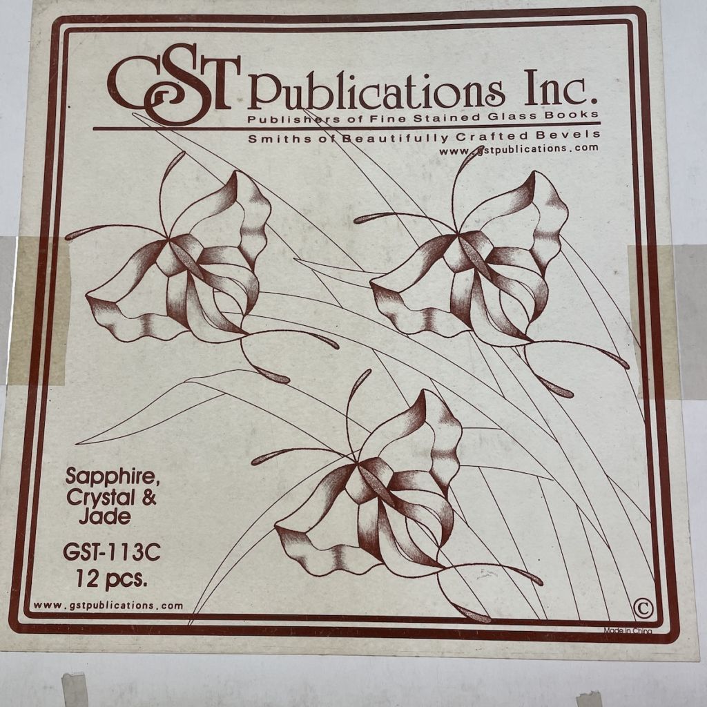 HGST113 - 3 Butterflies Bevel Glass - Image 2