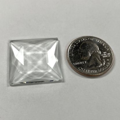 Faceted Square 25mm Jewel - Clear FQ25-01 - Image 2