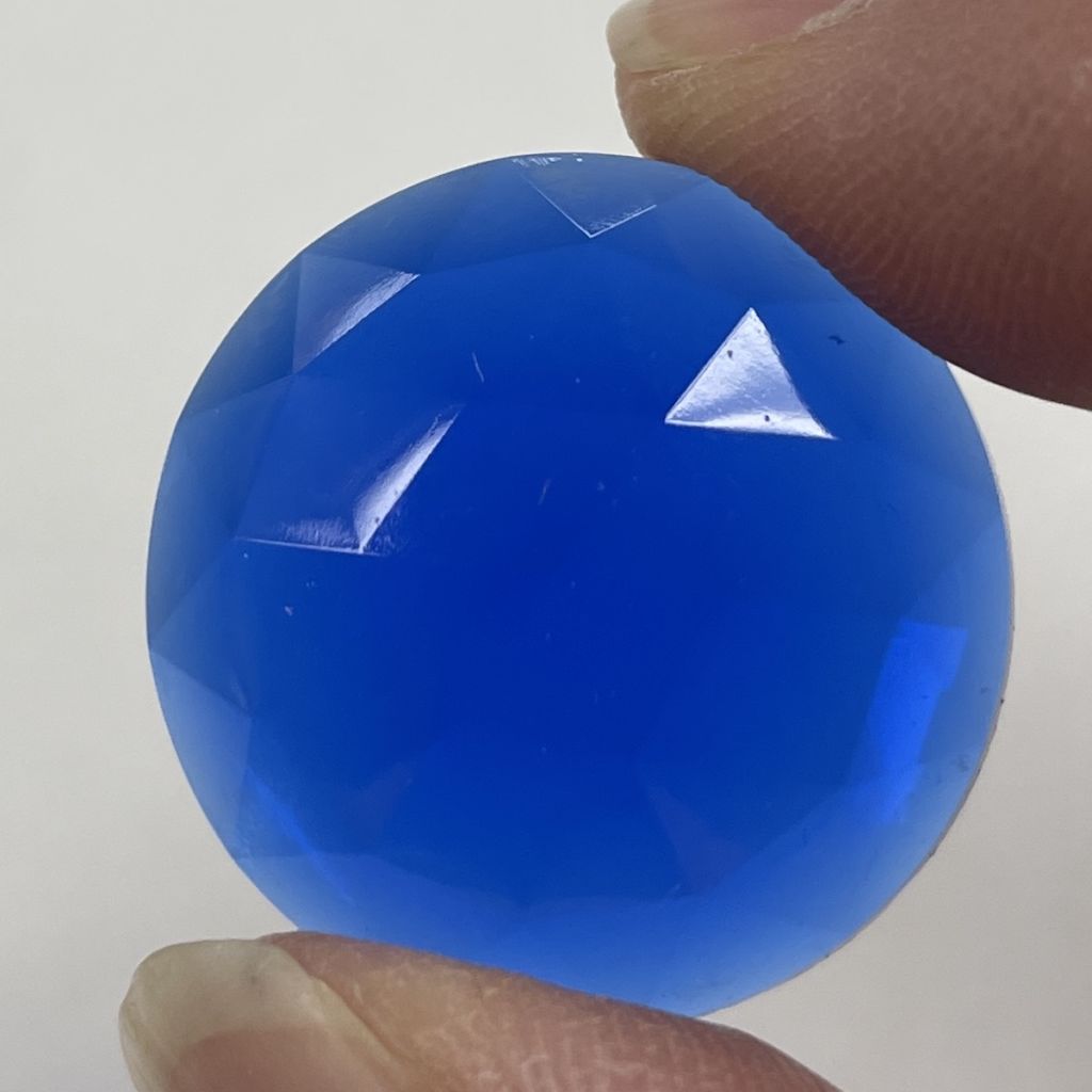 Faceted 25mm Round Jewel FR25-04 Blue