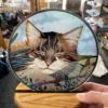 Painted Medallion Sleeping Kitty-PM021