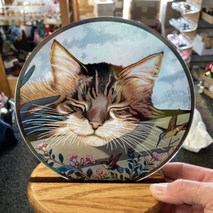 Painted Medallion Sleeping Kitty-PM021