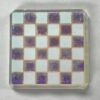 Dichroic Checkered Square 37mm Jewel - HSC37-01 Frosted