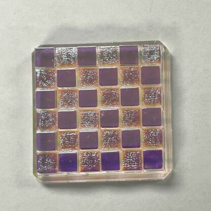 Dichroic Checkered Square 37mm Jewel - HSC37-01 Frosted - Image 3