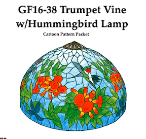 Worden GF16-38 Trumpet Vine w/ Hummingbirds Lamp Pattern