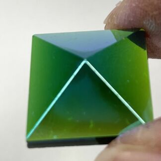 Dichroic Pyramid Square 18mm Jewel - Green PST18-03