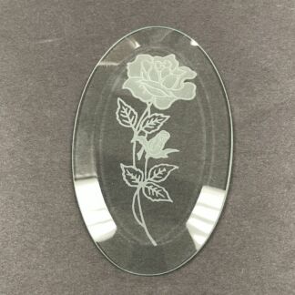 Engraved Clear Oval Bevel - #R350 Rose