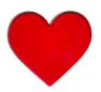 Red heart shape, representing love or affection.